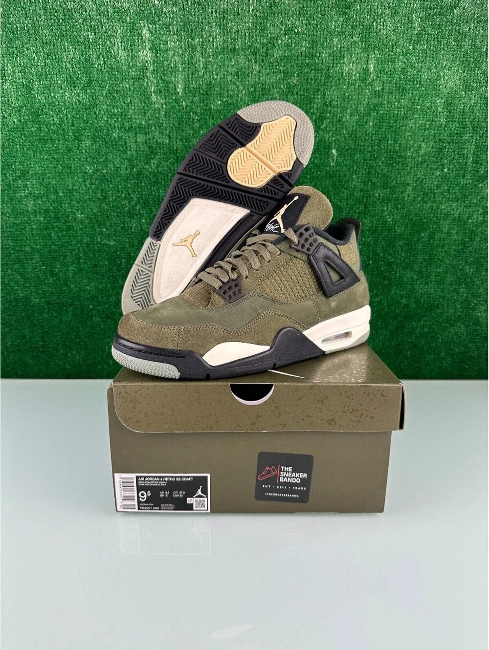 Size 9.5 - Jordan 4 SE Retro Low Craft - Olive (CLEAN!)